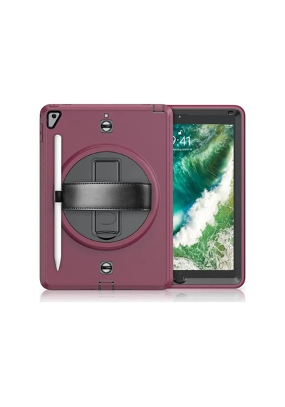 Jenerik Apple İpad 5 Air 9.7 Kılıf Strap-c Otterbox Tablet Kapak - Mürdüm