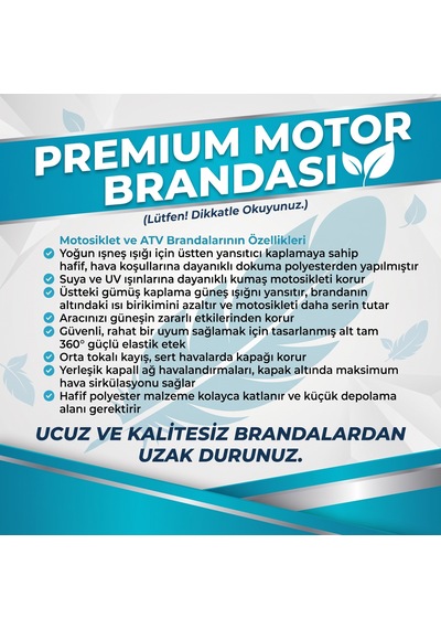 Falcon Cooper 50 Uyumlu Premium Motosiklet Brandası İçi Miflonlu Çizmez Su Geçirmez Branda 2xl