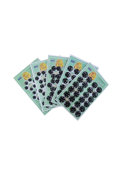 Dikmeli Çıtçıt Düğme Seti 5 Boy Siyah  8Mm/10Mm/12Mm/14Mm/16Mm