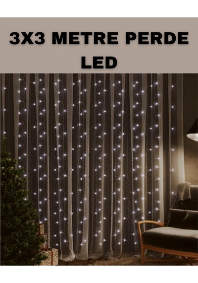 3x3 Led Şelale Perde Işık Kutlama Ve Dekor Aydınlatması Çr