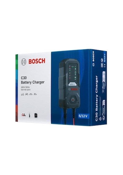 Bosch 6v-12v Şarj Redresörü Akü Şarj Cihazı Otomatik C30 6v-0.8 A / 12v-3.8 A Wet-jel-efb-agm Bosch 6v-12v Şarj Redresörü Akü Şarj Cihazı Otomatik C30 6v-0.8 A / 12v-3.8 A Wet-jel-efb-agm