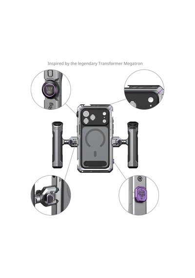 Smallrig 5584 Megatron Edition Apple iPhone Uyumlu 17 Pro Max İçin Çift El Tipi Mobil Cihaz Kiti