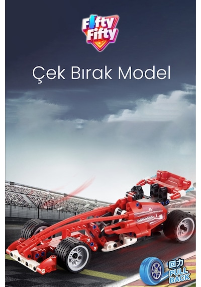 Cada Çek Bırak F1 Yarış Arabası 144 Parça Araba Yapım Seti Blok Araba -ffc52016w-144p