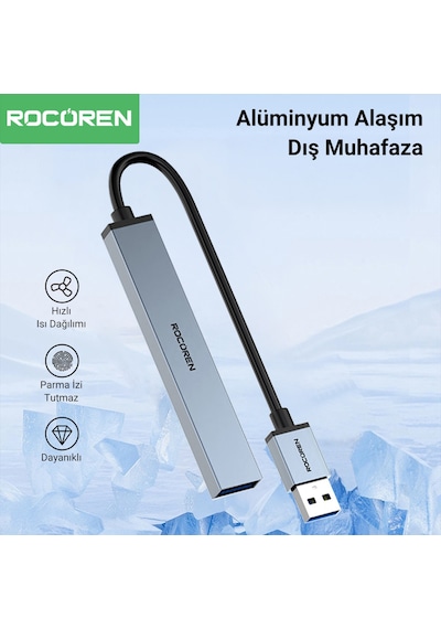Rocoren Usb-a 3.0 5gbps 4 Portlu Usb Çoklayıcı Hub