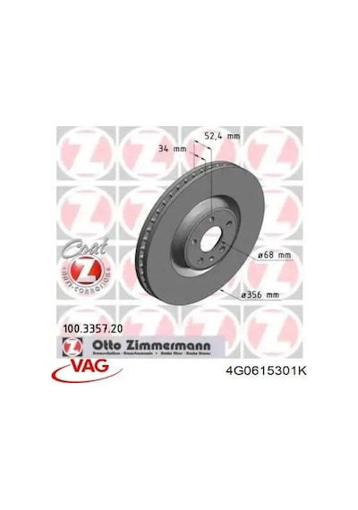 Maher Fren Diski A6 / A7 / A8 10 / Pro Özel Kaplama Ön 356mm 4g0615301k