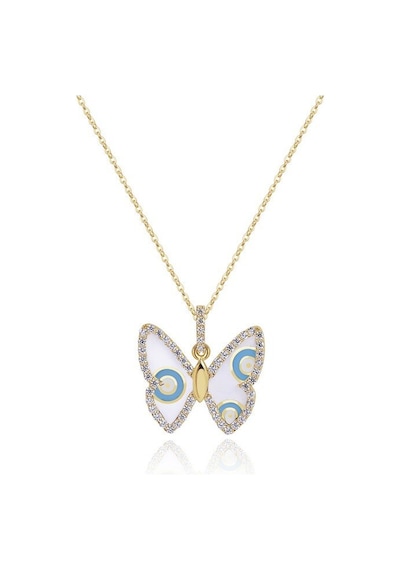 Diamond Line - Gülaylar - Sarı Altın 14 Ayar Kelebek Kolye Standart N11.23818