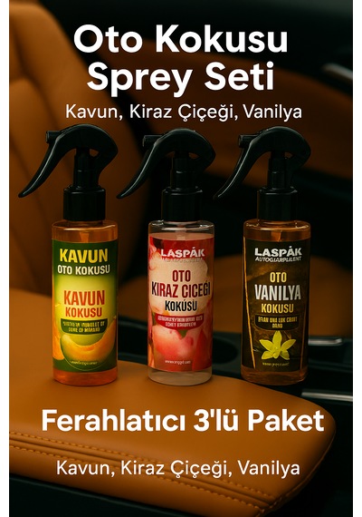 Premium 3 Lü Oto Kokusu Seti Uzun Süre Kalıcı Doğal Esans Yoğun Aroma 001