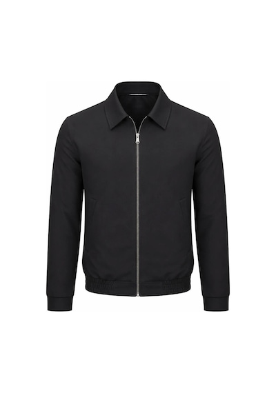 Plus Scorpion Erkek Slim Fit Bomber Fermuarlı Mont Ceket Esnek Kumaş Günlük Şık Casual Ceket Siyah