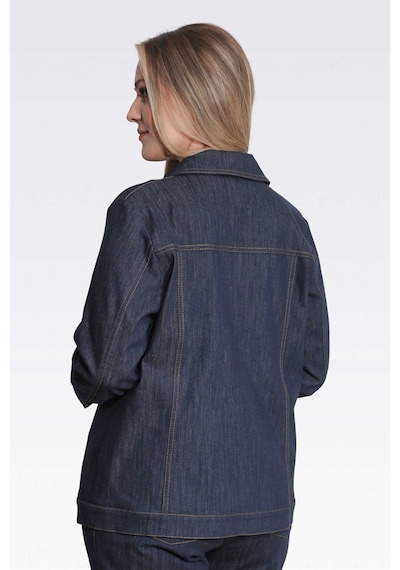 Tolga Saraçoğlu Kadın Şık Düğme Detaylı Denim Ceket 50166 Lacivert