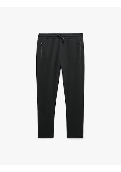 Koton Pamuklu Straight Fit Fermuarlı Cepli Spor Eşofman Altı Lacivert 7wam40043nk