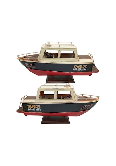 Dekoratif Metal Sürat Teknesi Hız Botu 34cm