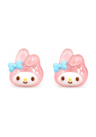 Pembe Tavşan Figürlü Çocuk Küpe Sevimli Renkli Kız Çocuk Hediye