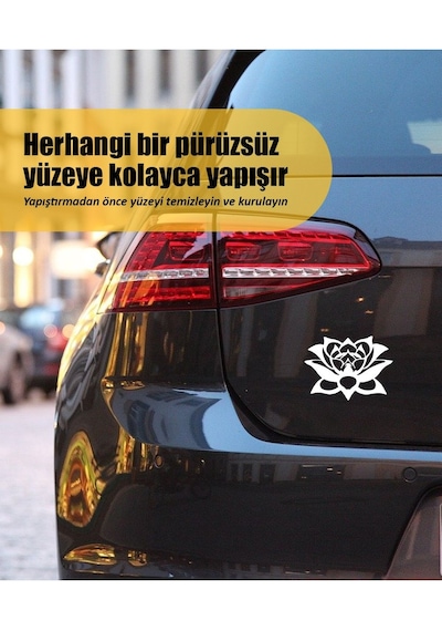 Sticker Usta Lotus Çiçeği Araba Laptop Duvar Folyo Sticker 00366 25X18 Cm