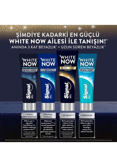 White Now Diş Macunu Gold 3 Kat Işıltı 75 Ml