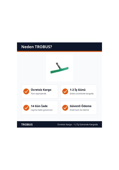 Trobus Cam Filmi Uygulama Aparatı Saplı Geniş Silikon Su Çekçek 18x34 Cm Yeşil