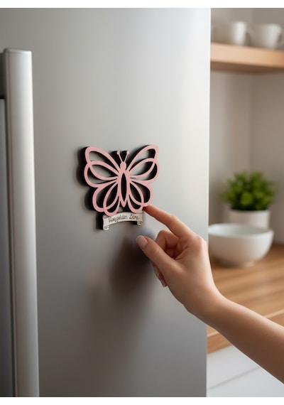 İsme Özel Ahşap Kelebek Magnet 10'lu - Bebek Doğum, Baby Shower, Nişan Ve Doğum Günü Hediyeliği