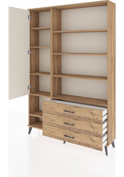 Arges Dolap 9 Raflı 3 Çekmeceli Tek Kapaklı 132x30x195 Çam-aytaşı/çam Aytası/atlas Çam Arges Dolap 9 Raflı 3 Çekmeceli Tek Kapaklı 132x30x195 Çam-aytaşı/çam Aytası/atlas Çam
