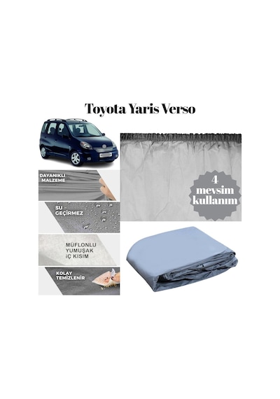 Guard Branda Toyota Yaris Verso Uyumlu Araca Özel Pvc Dikişsiz Miflonlu %100 Su Geçirmez 4 Mevsim Kullanım 1 Adet