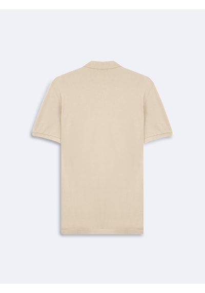 LTB Fermuarlı Pike Polo Yaka Bej T-shırt