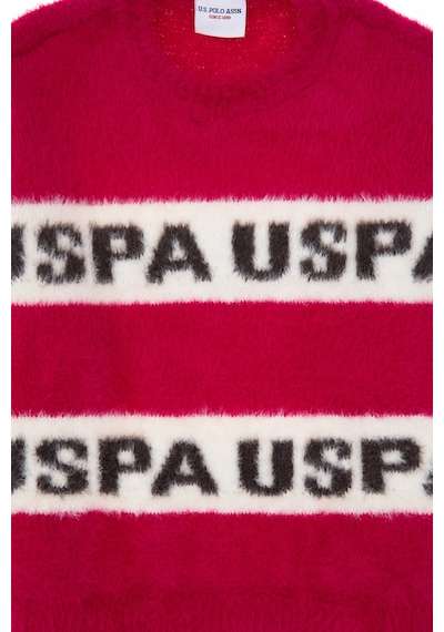 U.S. Polo Assn.  Kız Çocuk Fuşya Bisiklet Yaka Kazak 50291645-VR023