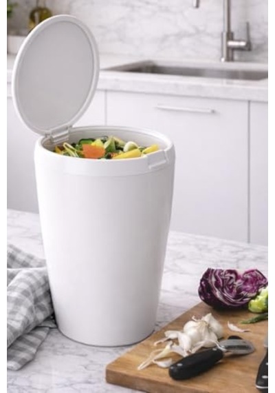 6 Lt Banyo Mutfak Tezgah Üstü Çöp Kovası - Beyaz Çok Renkli