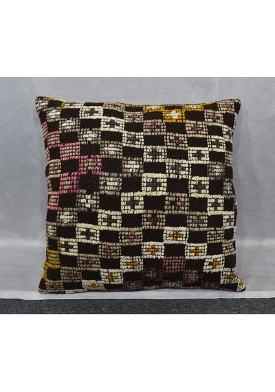 Zehra Abla Halı Yeni El Dokuma Dekoratif Kilim Kırlent Yastık Kılıfı 6909 Çok Renkli