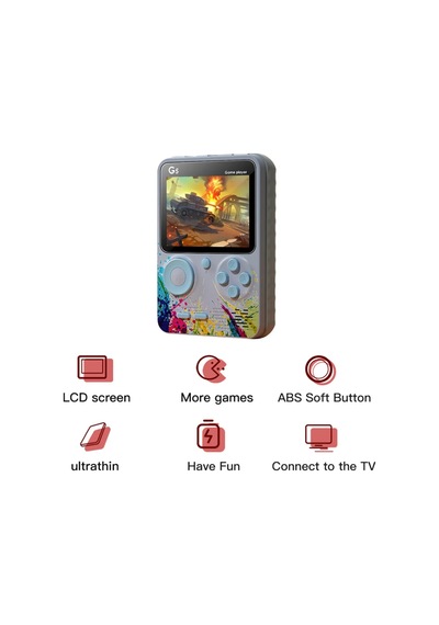 G5 Game Box Mini Taşınabilir Oyun Konsolu 500 Oyunlu Çok Renkli - 715694555