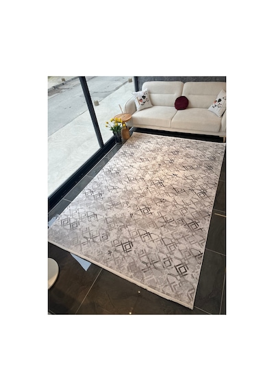 Merinos Vista Gri %100 Akrilik Gri Desenli Kesme Halı Yolluk Antre Koridor Salon Halısı 36892-98