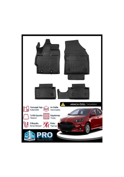 Toyota Yaris 3d Havuzlu Paspas 2020 2021 2022 2023 2024 2025 2026 Model