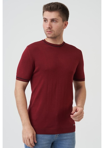 White Stone Seattle 16024 Slim Fit Sıfır Yaka T-shirt Bordo
