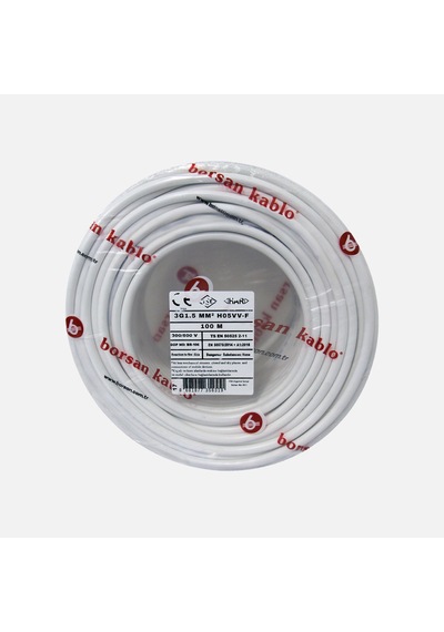 Borsan Ttr 3g 1,5mm Kablo Beyaz 100 Metre
