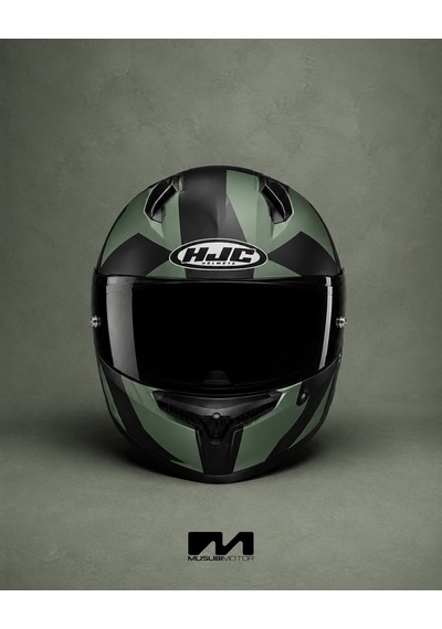 Hjc C10 Kask Tez Mc4sf Haki - Siyah