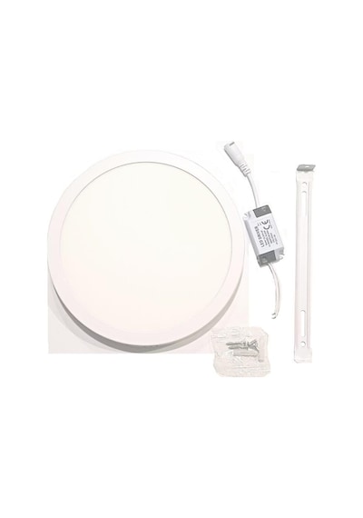 Zhltools 18 Watt Sıvaüstü Yuvarlak Led Panel Beyaz Kasa Beyaz Renk 1650 Lümen Beyaz