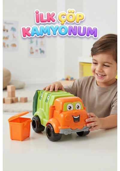 İlk Çöp Kamyonum Çocuklar İçin Geliştirici Ve Temizlik Oyuncakları Eğlenceli Ve Oyuncak Kamyon Çok Renkli