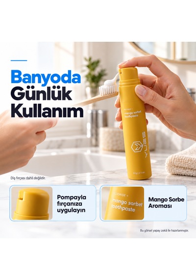 Yues Mango Aromalı Florürlü Pompalı Diş Macunu 60 G Gs-009f Beyazlatma
