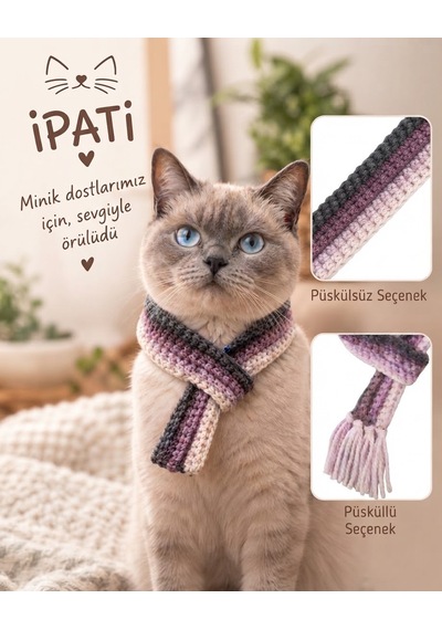 El Emeği Kedi Tasması Açık Lila