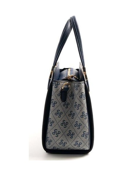 Silver Polo Sp1136 Kadın El Çantası Monogram Gri-lacivert Gri - Lacivert