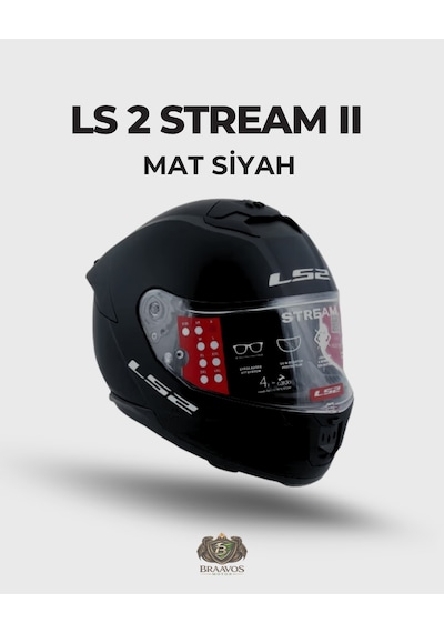 Ls 2 Stream 2 Mat Siyah Güneş Vizörlü Kapalı Kask