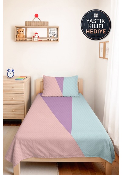 Evimde Bambaşka Pastel Geometrik Kız Çocuk Pike Takımı-modern Pembe Mavi Lila Bebek Odası Yatak Örtüsü-160x220 CM Evimde Bambaşka Pastel Geometrik Kız Çocuk Pike Takımı-modern Pembe Mavi Lila Bebek Odası Yatak Örtüsü-160x220 CM