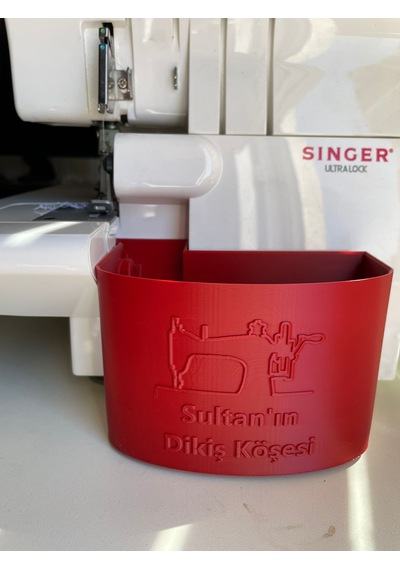 Singer Overlok Çöp Kutusu Fire Kabı Xl Kişiye Özel Kırmızı 14sh65