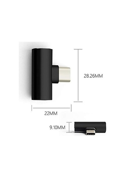 Cdg-cnv79 Type C + 3.5mm Stereo Dönüştürücü Çoklayıcı Siyah Adaptör