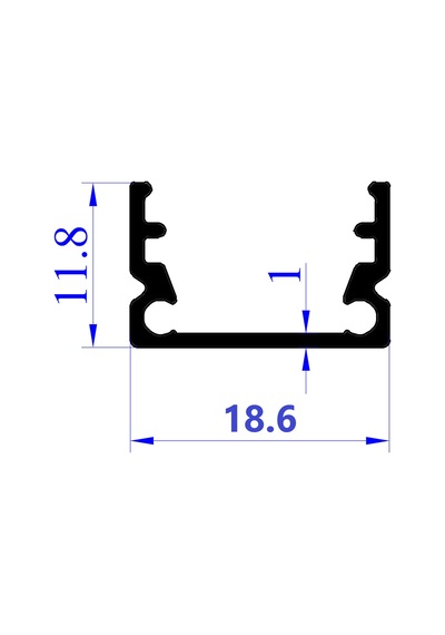 Led Kanal Profil Sıva Üstü 11x18mm Eloksallı Alüminyum 2 Metre 8117 Şeffaf Opak Pleksi Yan Kapak Metal Tutucu