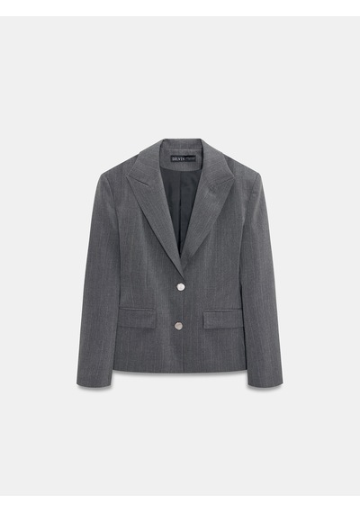 Dilvin 60774 Fitted Kesim Vatkalı Blazer-gri Gri