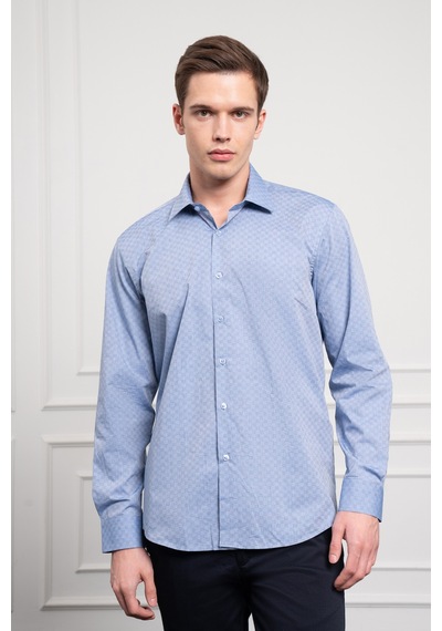 Morven Erkek Mavi Pamuk Trend Regular Fit Sert Yaka Gömlek 25mc004038300 Mavi Mavi