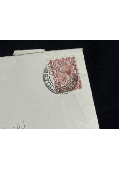 İngiltere'den 1928 Yılında Postalanmış Zarf King George V Three Half Pence Pullu