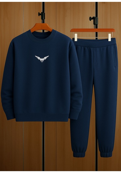 Wings Eşofman Takımı Sweatshirt Jogger - Lacivert Baskılı Oversize Şardonlu Bisiklet Yaka Lacivert Wings Eşofman Takımı Sweatshirt Jogger - Lacivert Baskılı Oversize Şardonlu Bisiklet Yaka Lacivert
