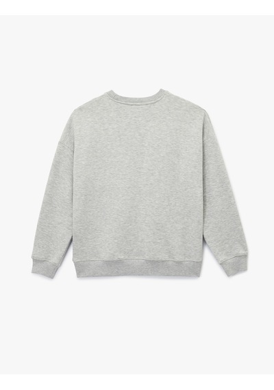 Koton Uzun Kollu Bisiklet Yaka Peluş Aplike Detaylı Baskılı Sweatshirt Gri Melanj 6wak10288ek Gri Melanj Koton Uzun Kollu Bisiklet Yaka Peluş Aplike Detaylı Baskılı Sweatshirt Gri Melanj 6wak10288ek Gri Melanj