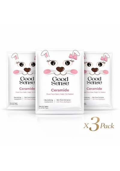 3 Lü Rabbit Ceramide Kağıt Yüz Maskesi Nemlendirici Cilt Bariyeri Güçlendirici Set