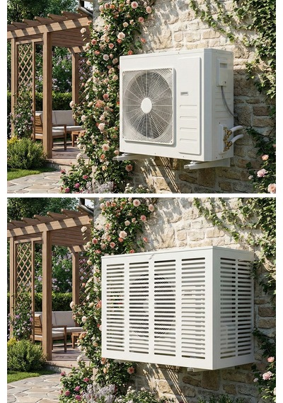 Klima Motoru/dış Ünite Gizleme/koruma Kafesi Xl 120x62x150 H Slotted Beyaz