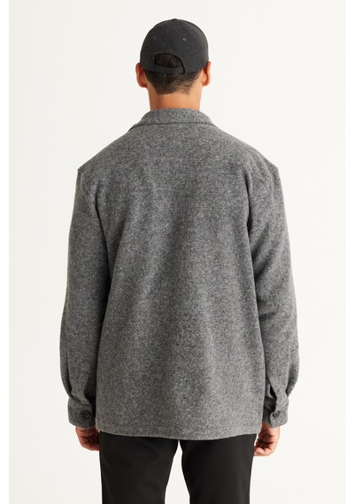 AC&Co / Altınyıldız Classics Erkek Gri Oversize Geniş Kesim Klasik Yaka Yünlü Kırçıl Desenli Flanel Kışlık Gömlek Ceket Gri AC&Co / Altınyıldız Classics Erkek Gri Oversize Geniş Kesim Klasik Yaka Yünlü Kırçıl Desenli Flanel Kışlık Gömlek Ceket Gri